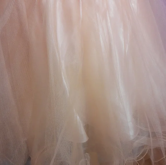 Bejeweled peach sweetheart short full skirt prom / party dress Goya London 10-12 - Picture 10 of 16